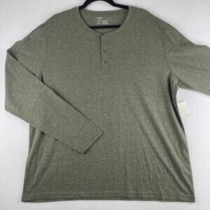 Public Opinion Men’s Henley Gray/Green XXL NWT